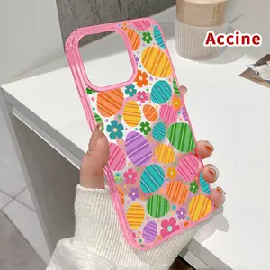 Magnetic Phone Case for iPhone 16 Pro Max 15 Plus 14 13 12 11 XR XS E Easter Egg Floral Burst Pattern Supports Wireless ChargingSilicone Shockproof Transparent  Drop Protective Cover