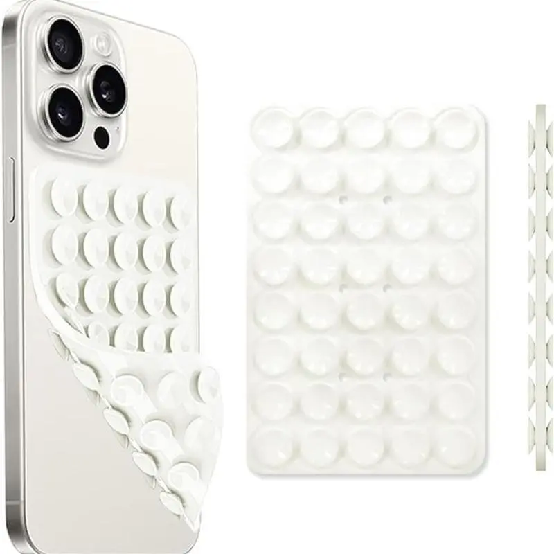 2pcs-Silicone Suction Phone Holder Non-Slip Magnetic Pad Stand Grip for Selfies & Videos Compatible with Mobile Phones Non-Slip Design