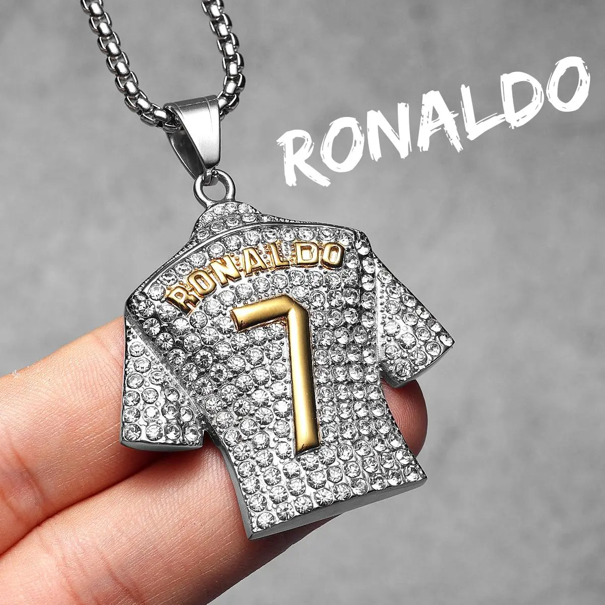 Messi Cristiano Ronaldo Neymar Mbappé Haaland Football Jersey Man Necklaces Stainless Steel Pendant Chain Jewelry Gift Wholesale