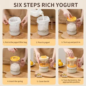 Multifunctional Whey Separator Set Manual Greek Yogurt Maker with Cover Antirust ABS Resin Kitchen Tools