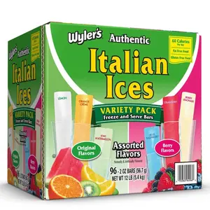 Authentic Italian Ices Variety Pack Freeze and Serve bars, 2 oz., Assorted flavors, 96 pk.