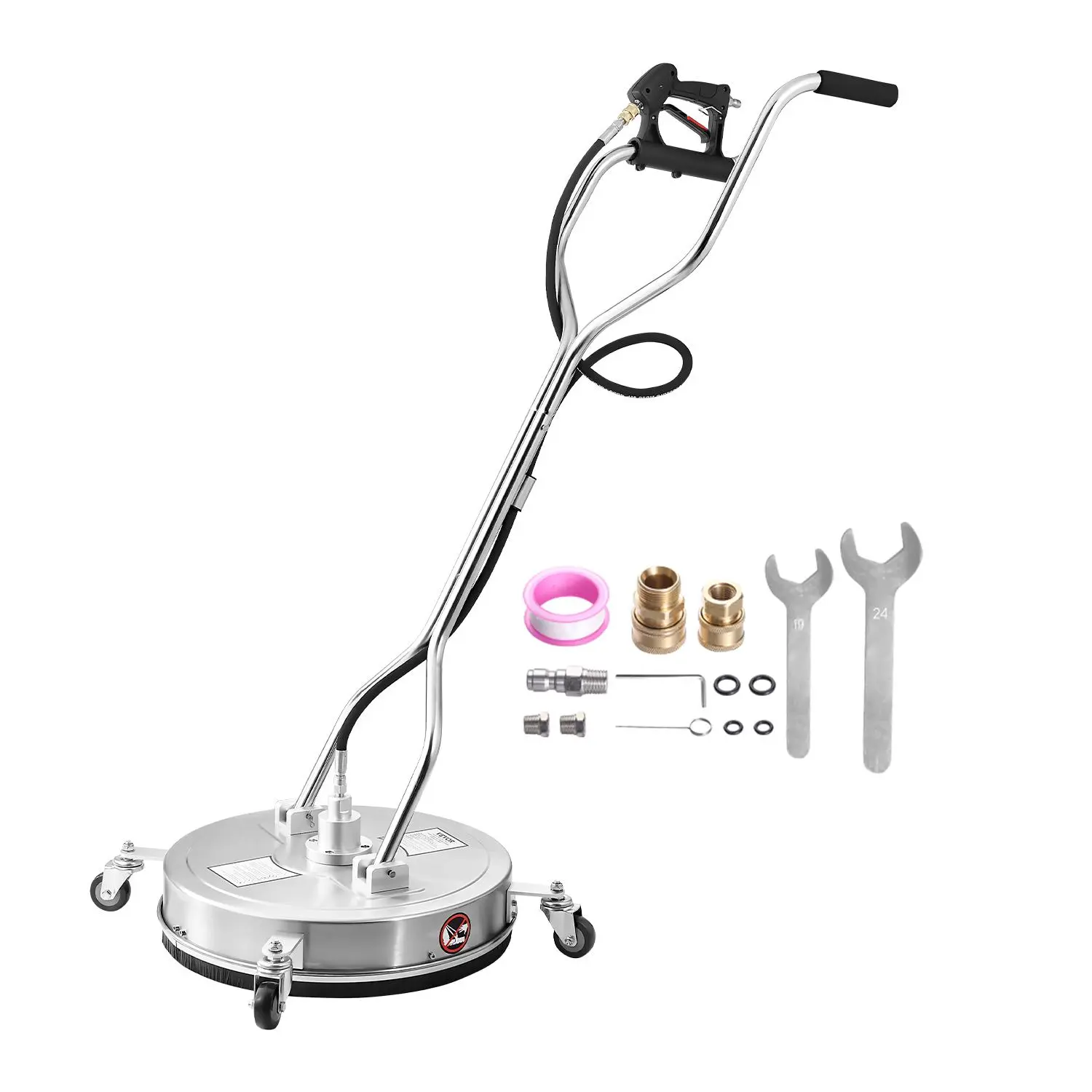 【Summerfinds】VEVOR 20" Pressure Washer Surface Cleaner4 WheelsDual Handle4000 Max PSI Heavy Duty Cleaning Tool for High Pressure Washer Jet Applications, Hose-Powered Pressure Washers