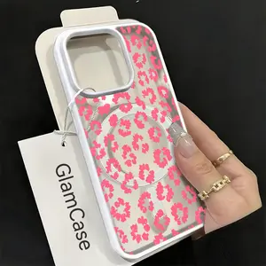 Pink Leopard Print Phone Case， Wild Animal Style for iPhone 17 16 15 14 13 12 11 Plus Pro Max.A17