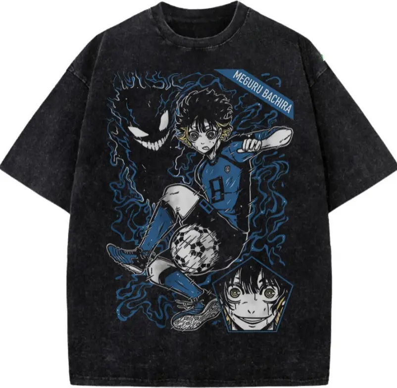 Meguru Bachira Shirt, Blue Lock Shirt, Funny Anime Graphic Tee, Egoist Striker Manga Merch, Retro 90s Football Streetwear Top