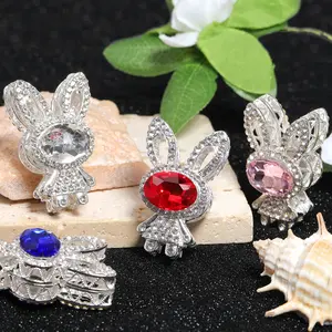 【B209】Colored glass diamond butterfly heart alloy beads