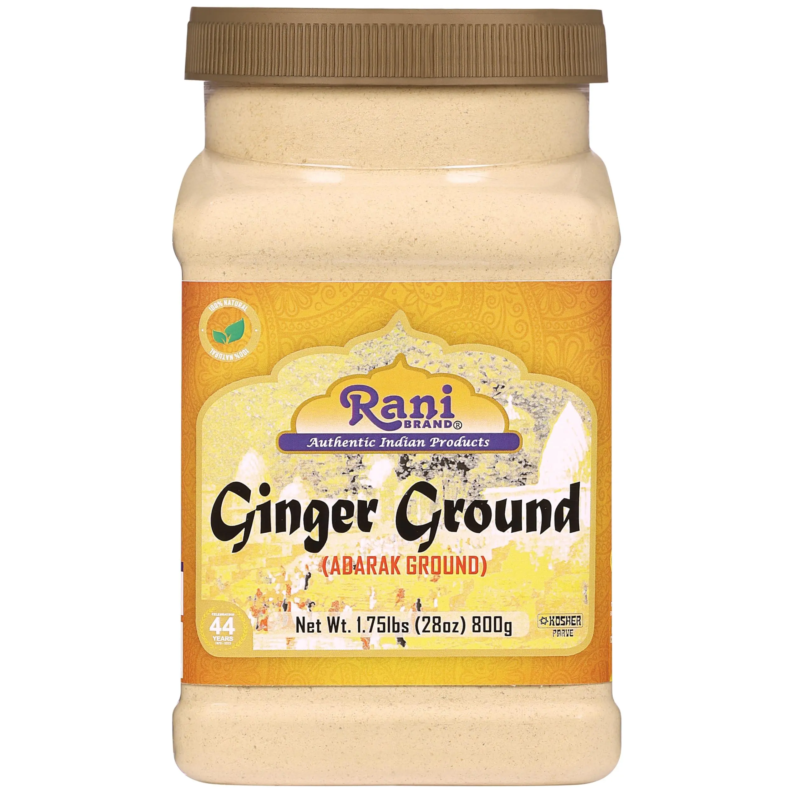 Rani Ginger (Adarak) Powder Ground, Spice 28oz (1.75lbs) 800g Bulk PET Jar ~ Natural | Vegan | Gluten Friendly | NON-GMO | Kosher | Indian Origin