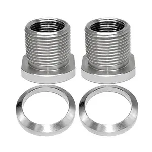 1/2x28 to 5/8x24 Thread Adapter with Crush Washer Stainless Steel (Stainless steel-2pcs)
