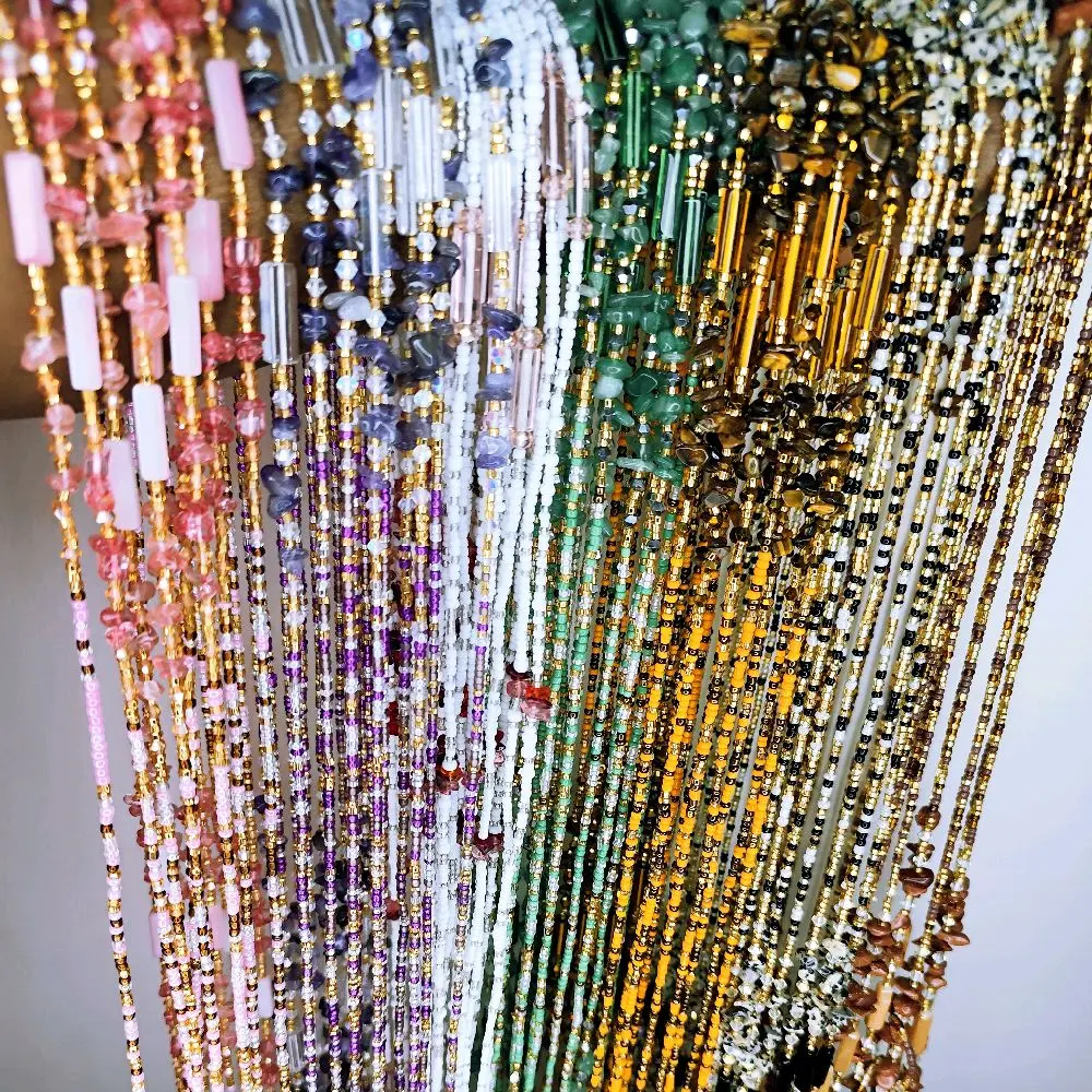 Luxury Crystal waistbeads variety Soft color Tie on for women Daily Wear
