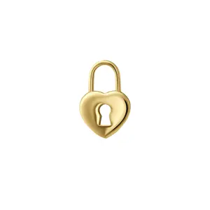 Heart Lock Hoop Charm