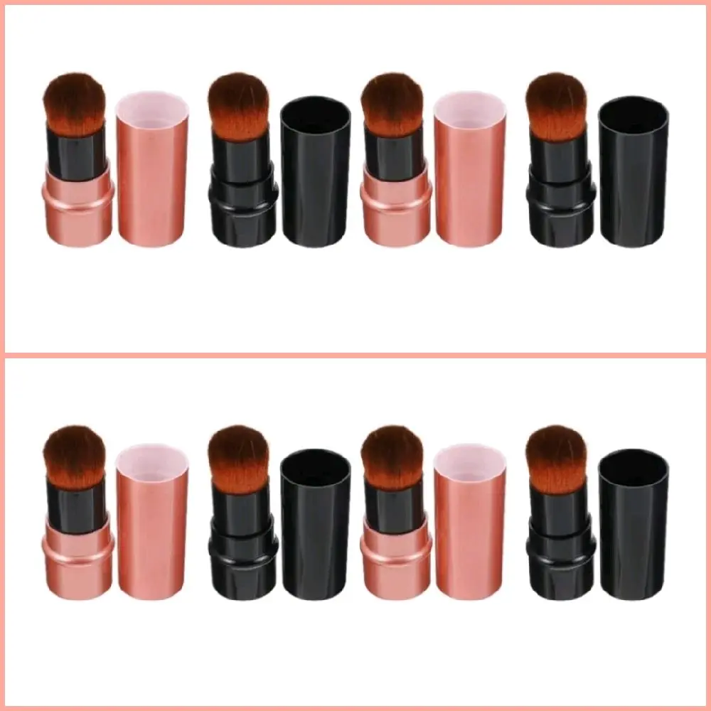 4pcs Makeup Brush Retractable Foundation Brush for Mineral Blending Cheekbone No Shedding Travel Comfortable to Hold Material