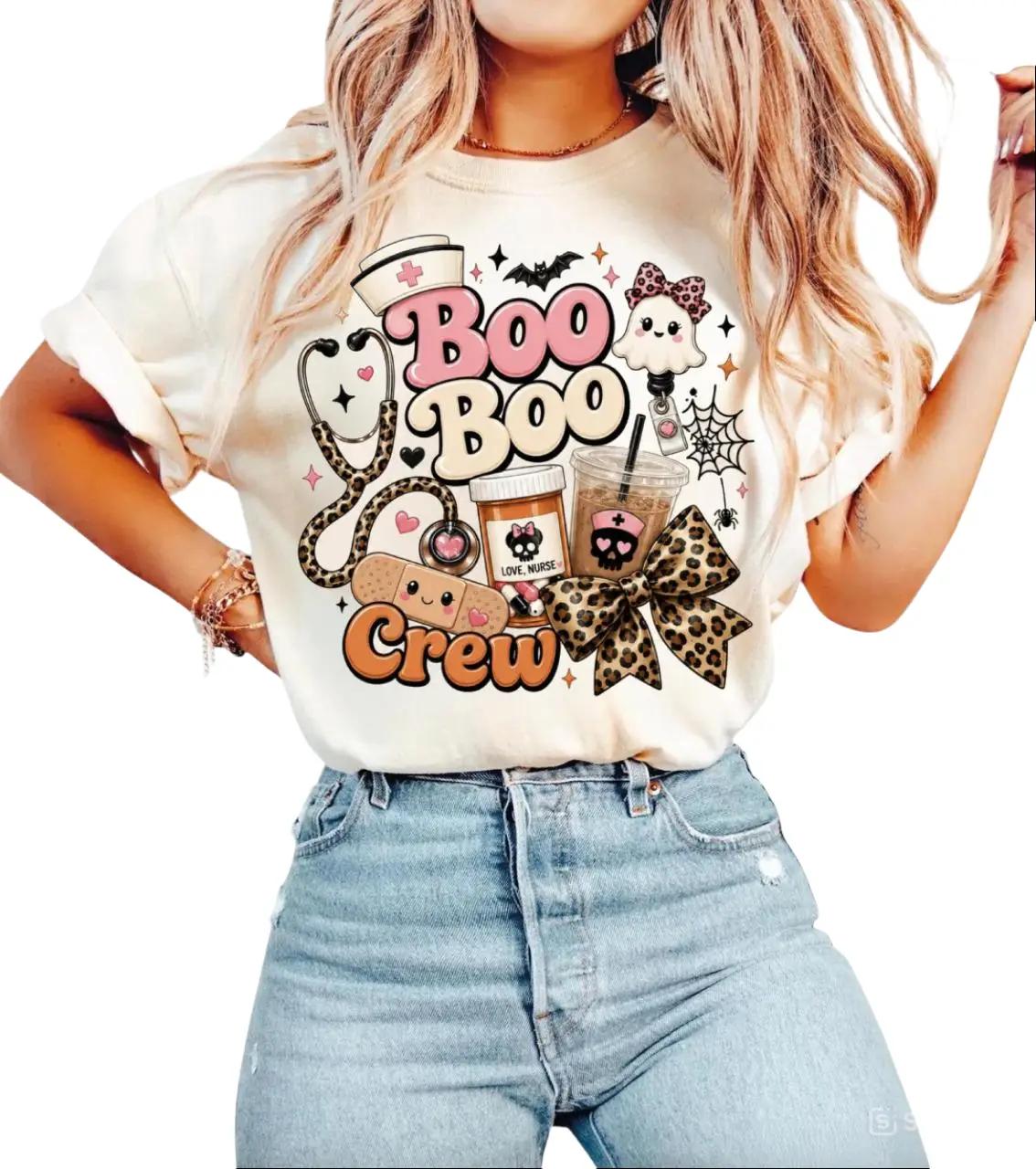 Boo Boo Crew T-Shirt, Halloween Nurse Shirt, Halloween Gifts For Nurse, Nursing Shirt, Tis The Season Outfit, Nurse Gifts For Pumpkin Season For Her