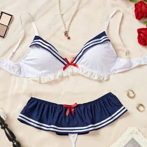 Flower Orioles Sexy Lingerie Three-Point Sexy Swimsuit Navy Sailor Uniform Temptation