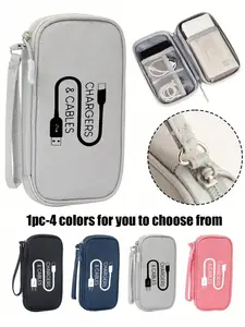 Digital Accessories Storage Bag, Mobile Power Bank Hard Drive Protection Case, Travel Handbag Organizer, Zipper Pouches, Suitable for Daily Use, Office, Beach, School