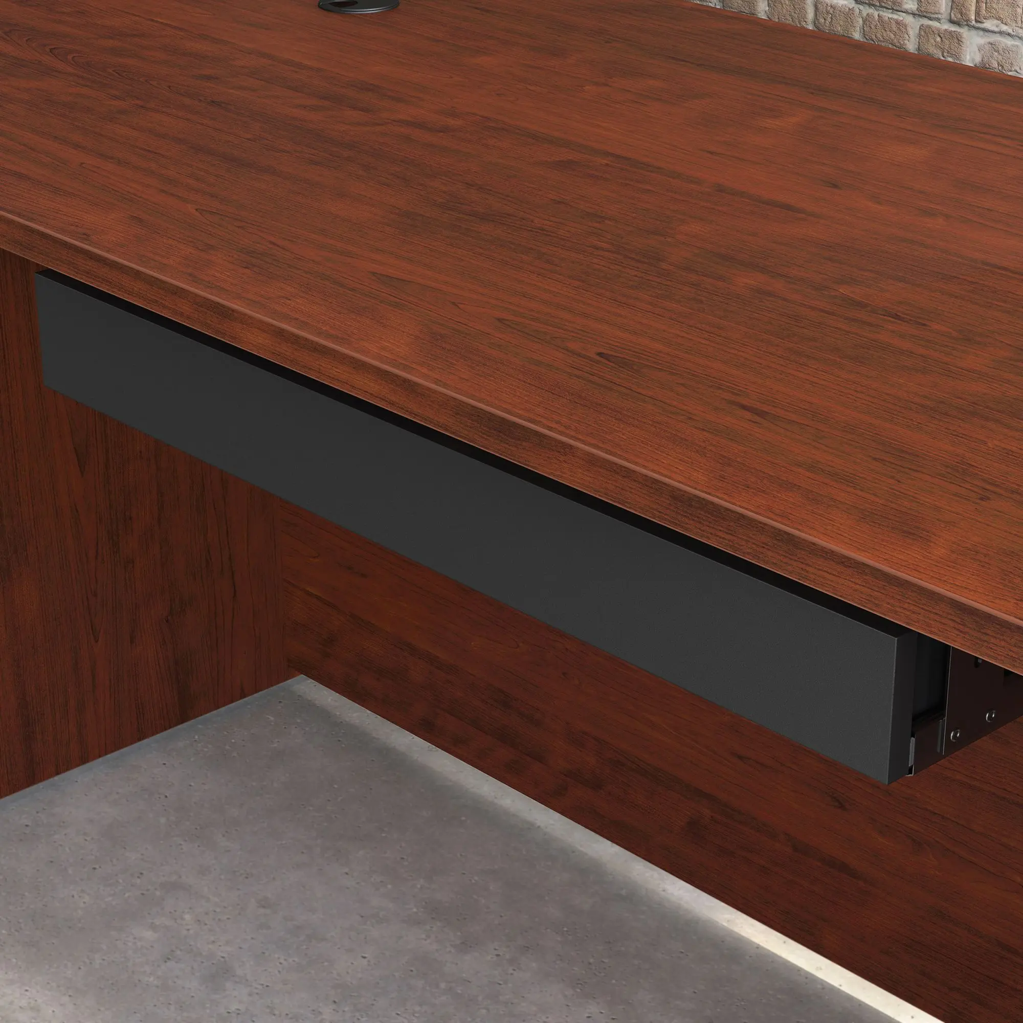 Sauder Affirm Under Desk Organizer with Pull-out Keyboard Tray and Large Pencil Drawer for Modern Office Desks