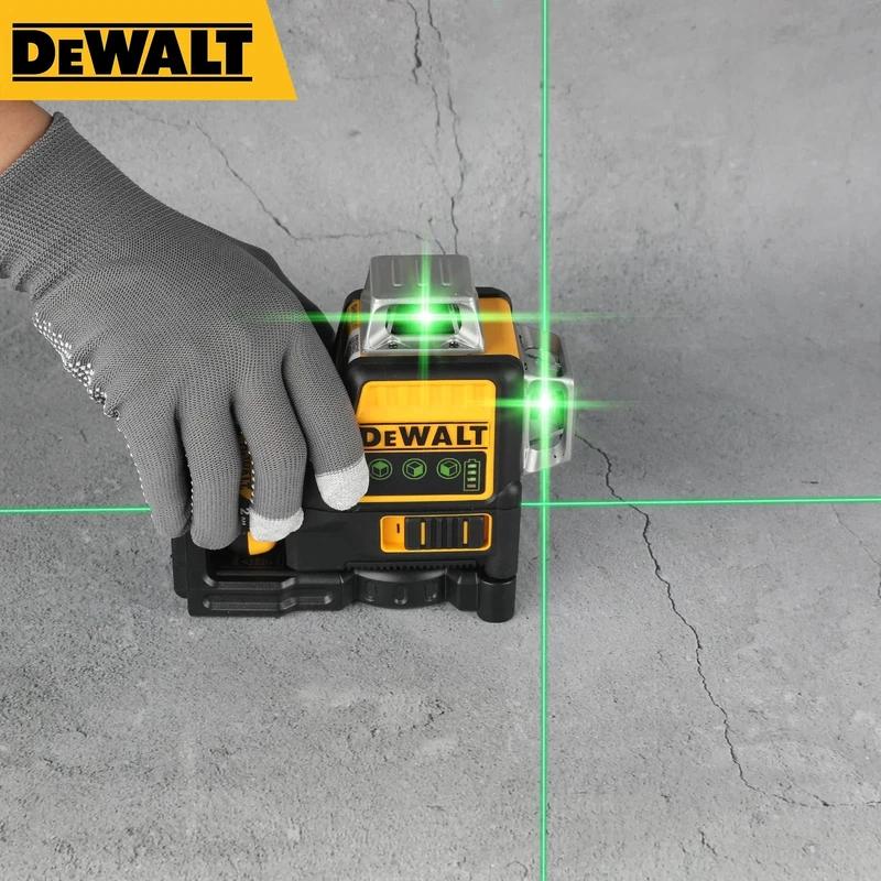 DeWalt DW089LG 12 Lines 3 Sides 360 Degree Vertical 12V Lithium Battery Laser Level with Green Meter for Precision Outdoor Measurement