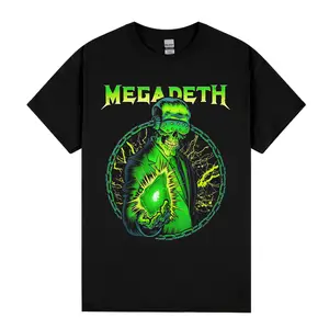 Megadeth Black T-Shirt: Metal Music Fan Apparel - 100% Preshrunk Cotton Unisex Crewneck, Soft Breathable Fabric, USA Printed, Eco-Friendly Inks, Perfect for Daily Wear