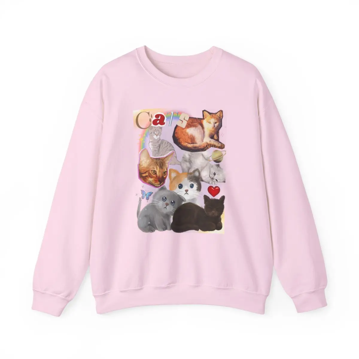 Adorable Kitten Crewneck Sweater (Cat Sweatshirt, Cute Animal Sweater, Cats)