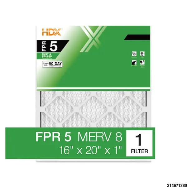 16 in. x 20 in. x 1 in. Standard Pleated Air Filter FPR 5, MERV 8