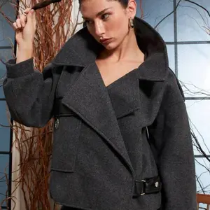 Short Oversized Double Breasted Coat. winter  coat