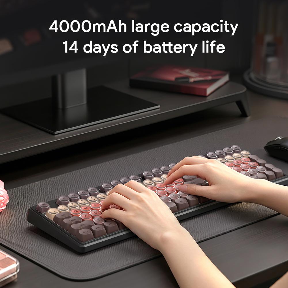 FURYCUBE IP108 (PRO) Foundation Keyboard,108 keys Tri-mode Cute Classic Keyboard with Number Pad,Membrane keyboard,RGB Backlit Ergonomic Office Silent Computer Keyboard for PC, MAC, PS4, Xbox ONE Gamer,Giftguide