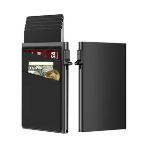 Minimalist Smart Wallet for Men | RFID Blocking Aluminum Metal Card Holder with Cash Compartment - Anti-Theft Protection, Sleek Pop-Up Design, Perfect for Travel, Work & Everyday Carry to Keep Cards, Cash & Coins Secure & Organized