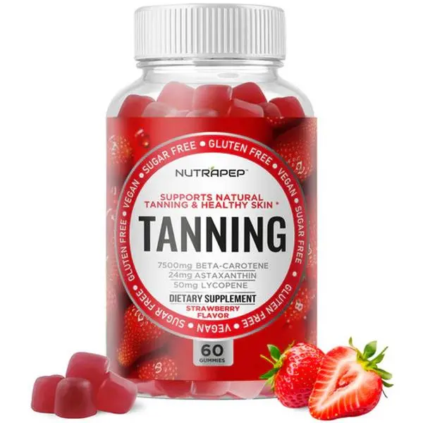 Nutrapep Tanning Gummies for Women - Supports Natural Tanning & Healthy Skin, Sugar-Free, Gluten-Free Dietary Supplement - Healthcare