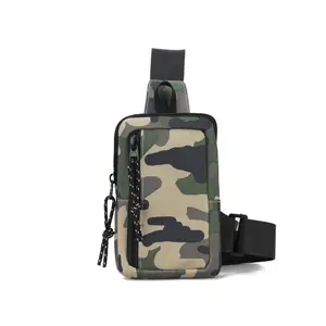 Camouflage Outdoor Tactical Sports Chest Bag Shoulder Crossbody Bag Lightweight Side Pouch Small Sling Backpack for Hiking and Travel