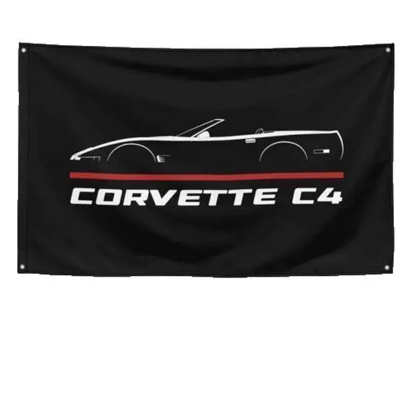 Chevrolet Corvette C4 Convertible 1991-1996 Enthusiast Wall Decor Flag, 3x5 ft Festive Party Banner, Decorative Flags, Wall Decor Flags