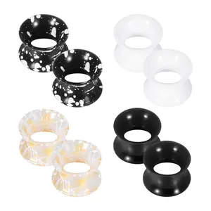 4mm-25mm Silicone Ear Gauges Flexible Tunnels Plugs Stretchers Expander Double Flared Flesh For Women Men