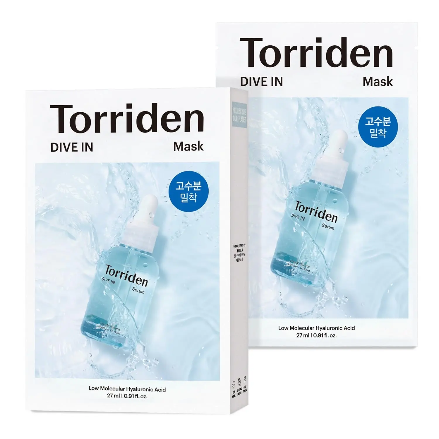 Torriden Dive In Low molecule Hyaluronic acid Facial Sheet Masks - 1 Box - 10ea