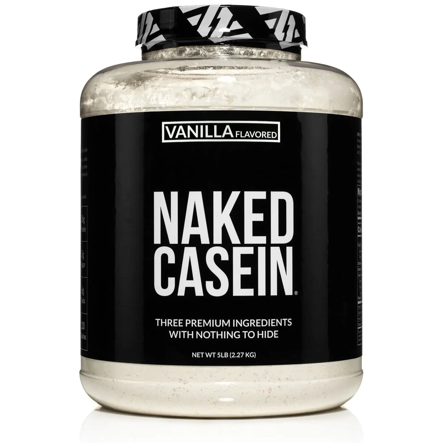 Naked Casein Vanilla Flavored - Premium Micellar Casein Protein Powder with Organic Coconut Sugar - 5 LB - Sourced from US Farms - 26g Protein, 5g sugar, 6g Carbs - For Muscle Recovery - Slow Digesting - Only 3 Ingredient