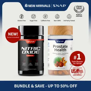 Snap Supplements - Nitric Oxide Booster 90ct + Prostate Health Bundle - Natural Supplement Capsules - Support Blood Circulation & Prostate Health
