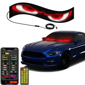 Father's Day Car Eye Lights: Scrolling Led Car Sign For Devil's Eye,Programmable Car Advertising LED Display To DIY Text Animation Graffiti Pattern From Phone APP Control And Remote, Programmable Animated Windshield Display car  window  display  system