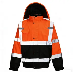 Waterproof Reflective Jacket for Men High Visibility - Black Cold Weather Work Coat with Pockets - Construction Safety Jacket True to Fit
