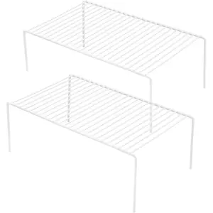 Set of 2 Medium (13 x 9.4 inch) Rustproof Metal Wire Cabinet Storage Shelf Rack, Kitchen Cabinet Organizer for Spice Plate Dish Counter & Pantry Organization