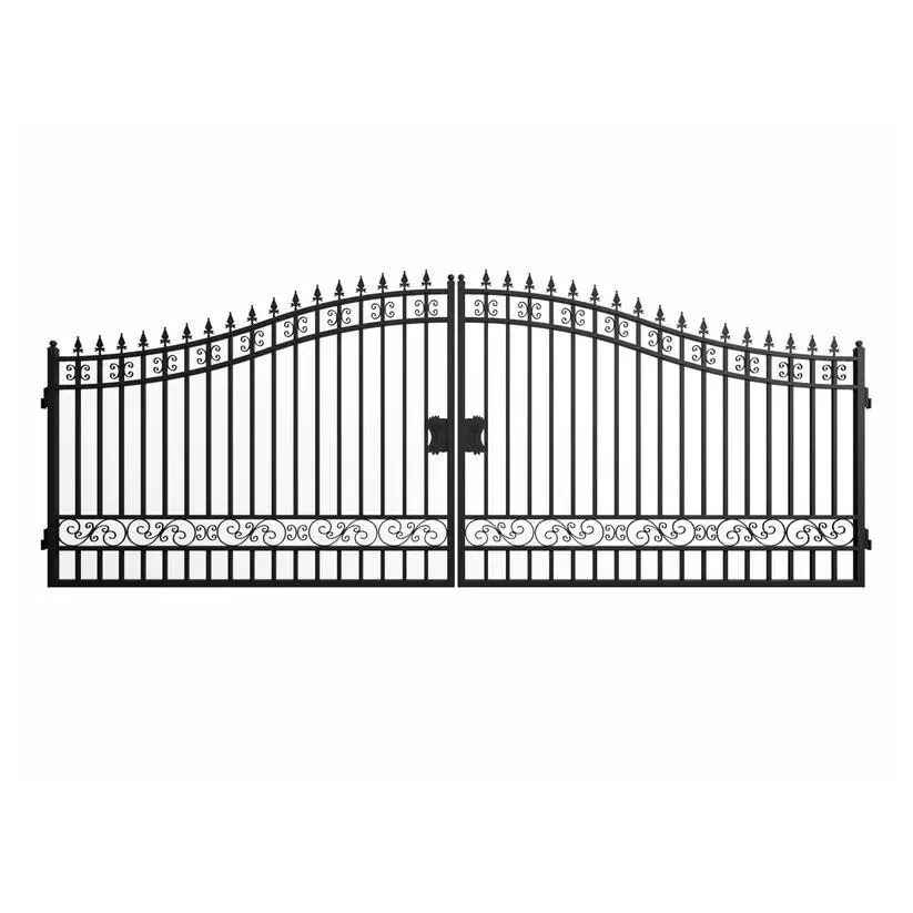 18 x 8 ft Heavy-Duty Steel Dual Swing Driveway Gate – Basic Style