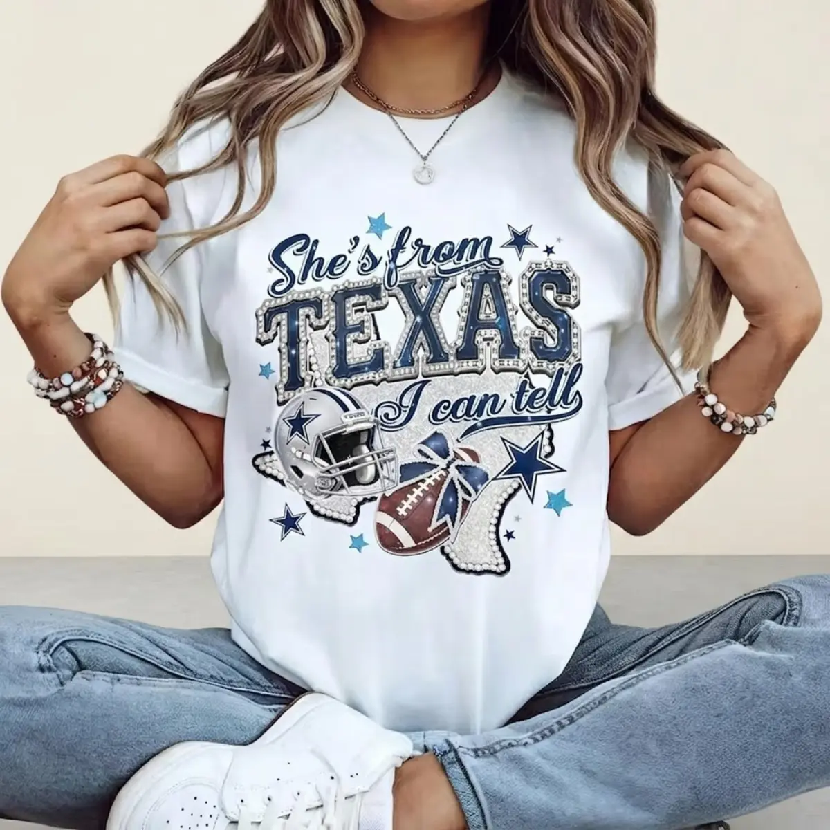 She's From Texas I Can Tell Cowboys Comfort Colors Shirt, Dallas Football Fan Shirt, Western Football Girl Tee, Game Day TShirt, Cowboys Fan Tee, Shirt for Women