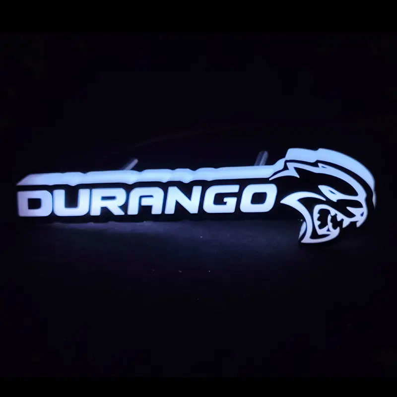 Durango Flow Series Hellcat LED Badge - Car Decal Sticker, LED Badges Decals, Car Exterior Accessory, Vibrant Multicolor Emblem, Bluetooth App Control, RGBW Modes, Weather Resistant, Easy to Install