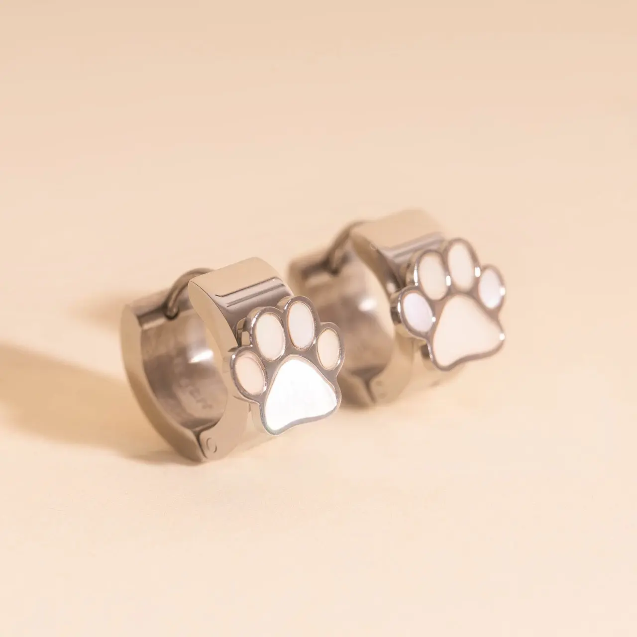 Paw Print Super Chunky 3D Huggie Hoop Earrings