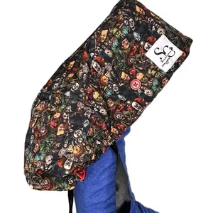 Nightmare Crew Scrub Cap with Unique Design and Button Detailing