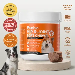 Hip & Joint Support-PUAINTA Vet Formula JoinColla-II for Dogs- Collagen, Glucosamine, Chondroitin, MSM & Turmeric Soft Chews for Small, Medium & Large Breeds, Supporting Mobility, Cartilage Health & an Active Lifestyle #Summervibes #petlovers