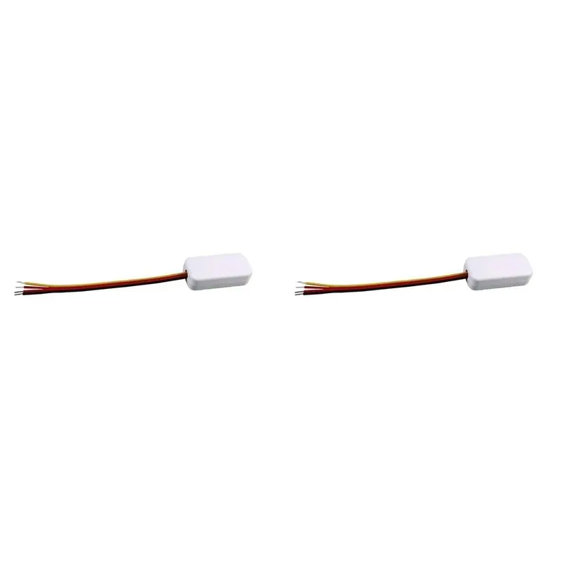 2X DC3-24V Mini Penetrable Microwave Radar Motion Sensor Switch - Auto Light on/Off, 30s Delay, for Closet, White