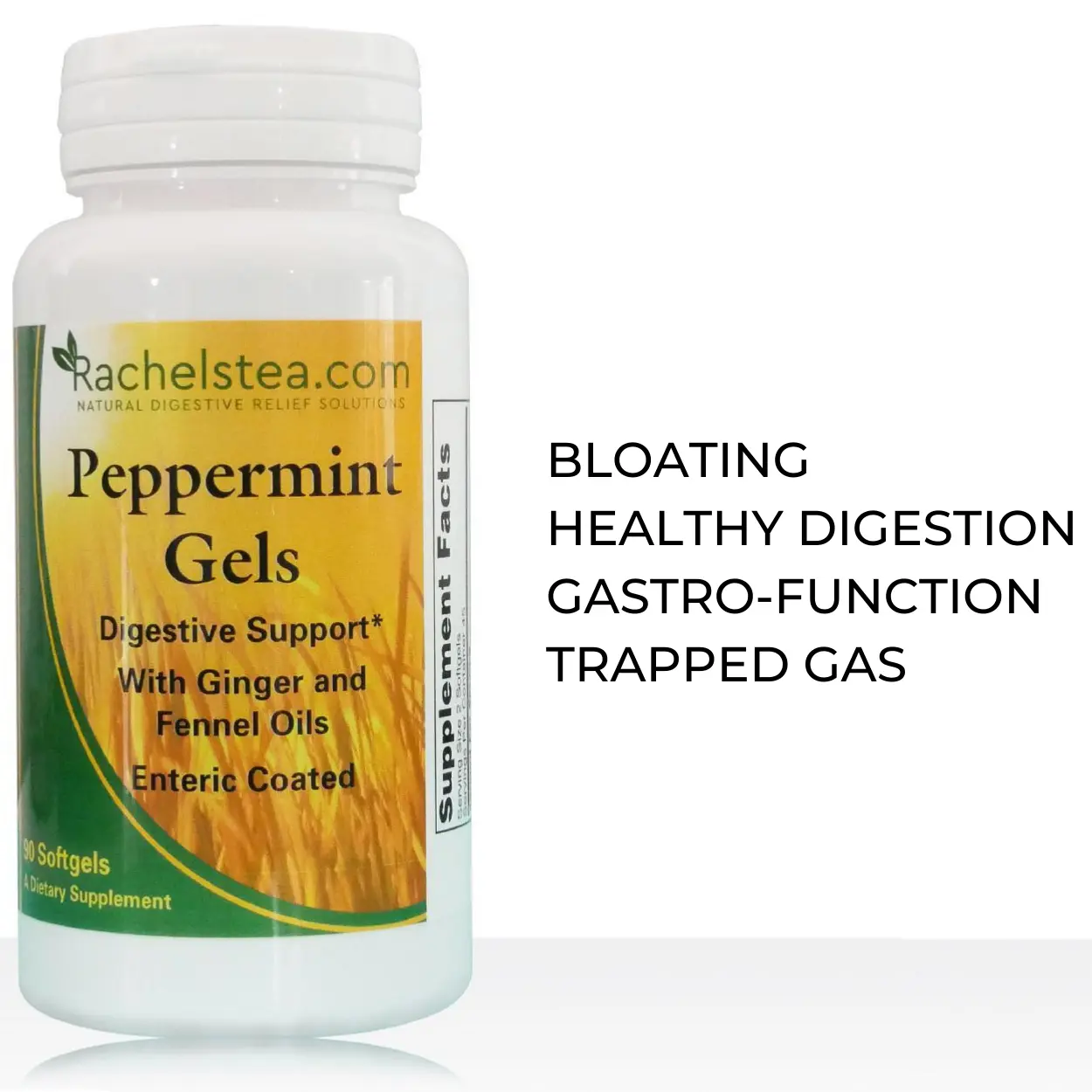 Pure Peppermint Oil Capsules for Healthy Digestion & Bloating Relief