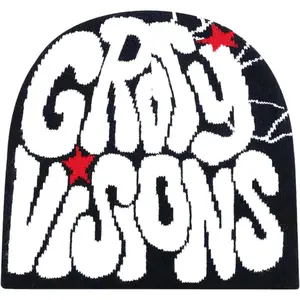 Y2K Beanie Hat for Men & Women Trendy Soft Stretchable Winter Cap, Gothic Spider Web Design Cold Weather Accessory