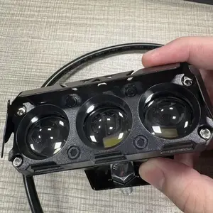 1/2PCS LED Spotlight Dual Color Hi/Low Beam Fog Lamps for Car Trucks SUV UTV 12V 24V Motorcycle Mini 3Lens Headlight Driving Light