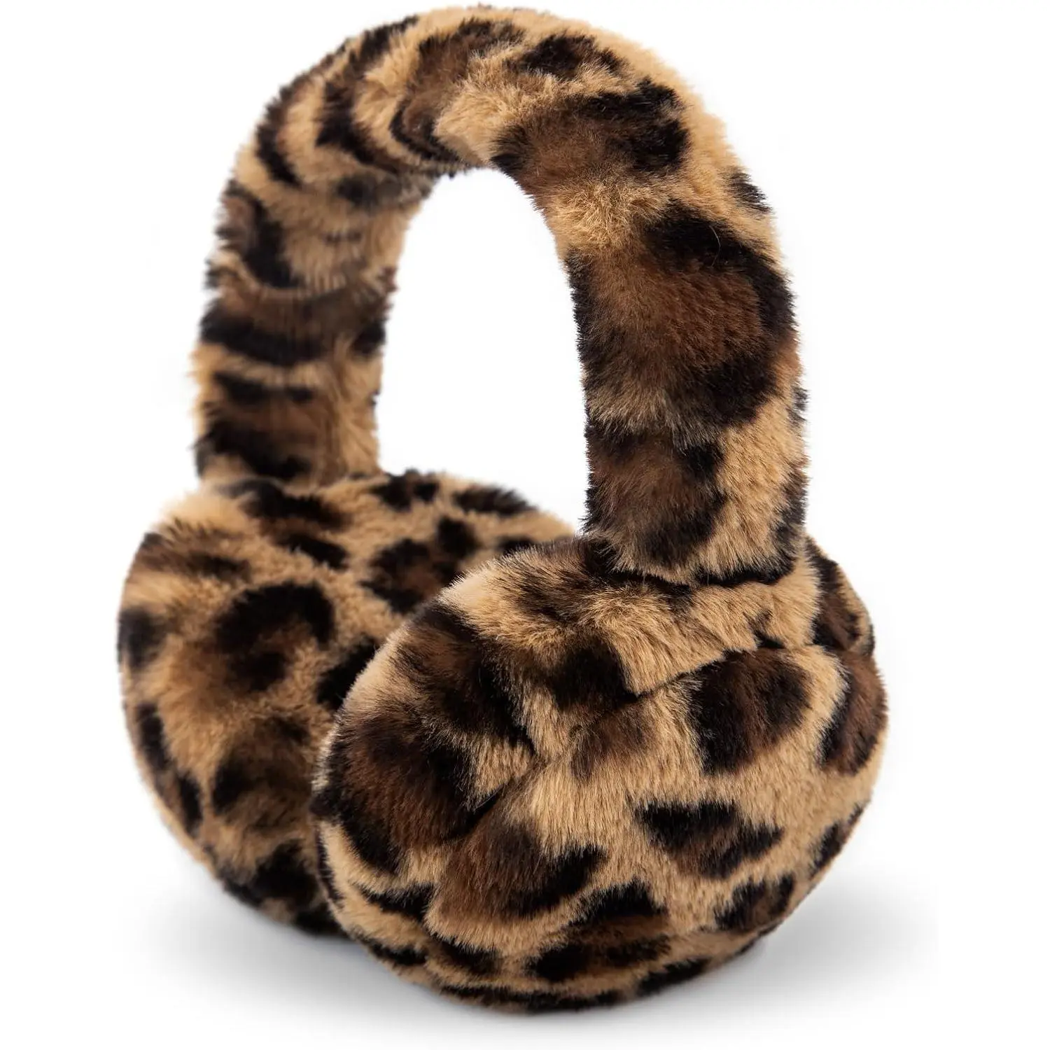 Winter Ear Muffs for Women Girls Faux Fur Cute White Earmuffs Fluffy Ear Warmers Foldable Ear Covers Outdoor