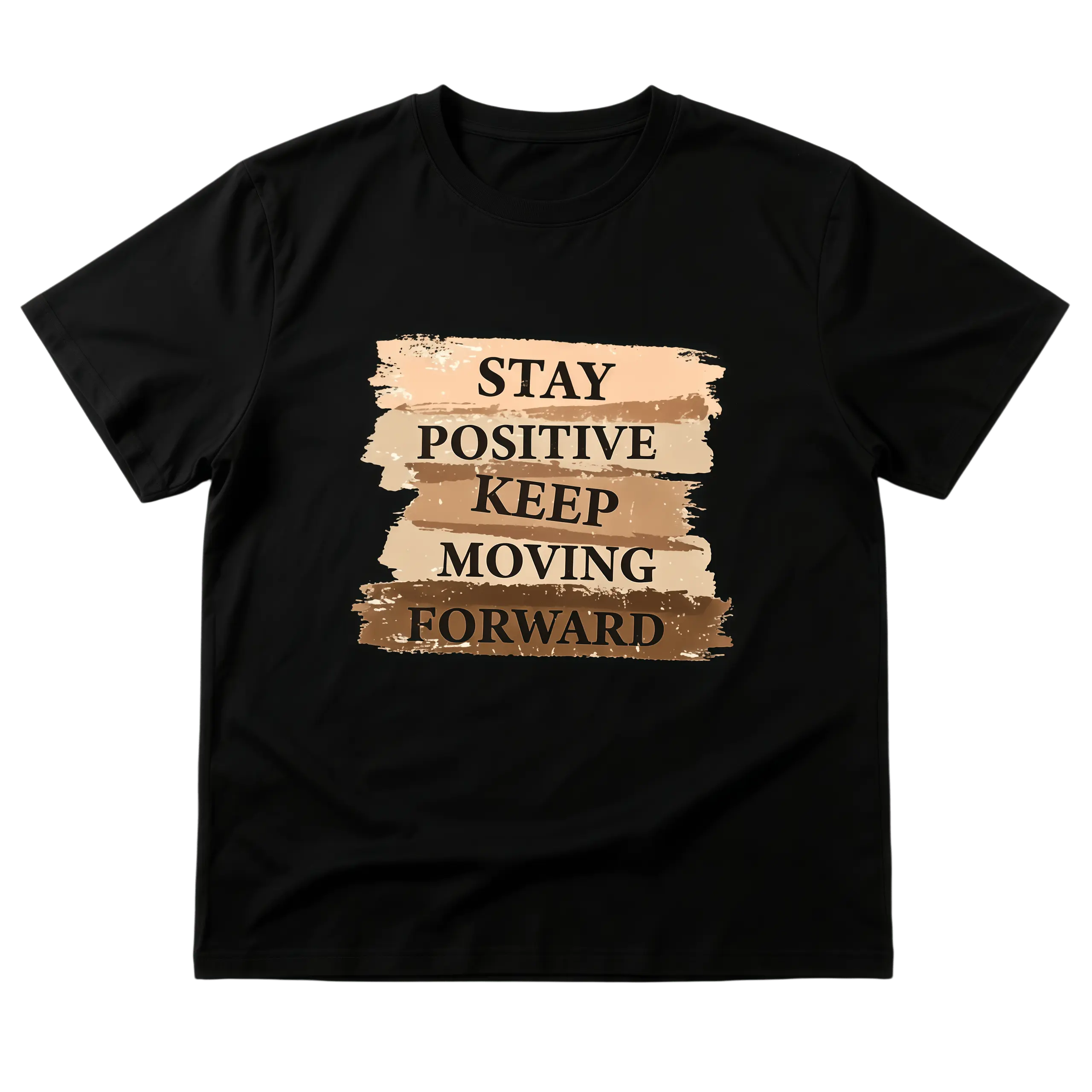 Women's 'Stay Positive' Graphic T-Shirt, Casual  Top with Short Sleeves, Stylish Unisex Inspirational Quote for Daily Wear, Tops, Shortsleeve, Basic