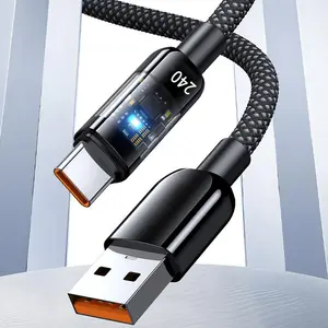 120W-240W Type-C Fast Charging Data Cable, Durable Nylon Braided Design USB-A to USB-C Cable, High Speed Data Transfer Cable for All Devices, Electronic