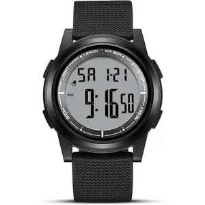 Mens Digital Watch Ultra Thin Minimalist   Outdoor LED Screen Large  Wrist Watches for Men with  Light  Date Stopwatch