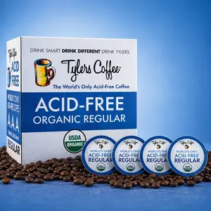 [Mother's Day Special] Tyler's Coffee Regular Single Serve Cups (16 ct.) - Acid-Free, Organic, Drinkware with Lid